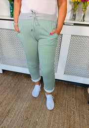 Alice Joggers Candy Stripes - Emerald Green