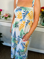 Floating Flora Summer Dress - White