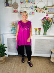 Roaring Love Side Tie Tee - Magenta