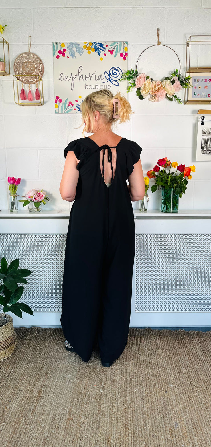 Fallon V - Neck Jumpsuit - Black
