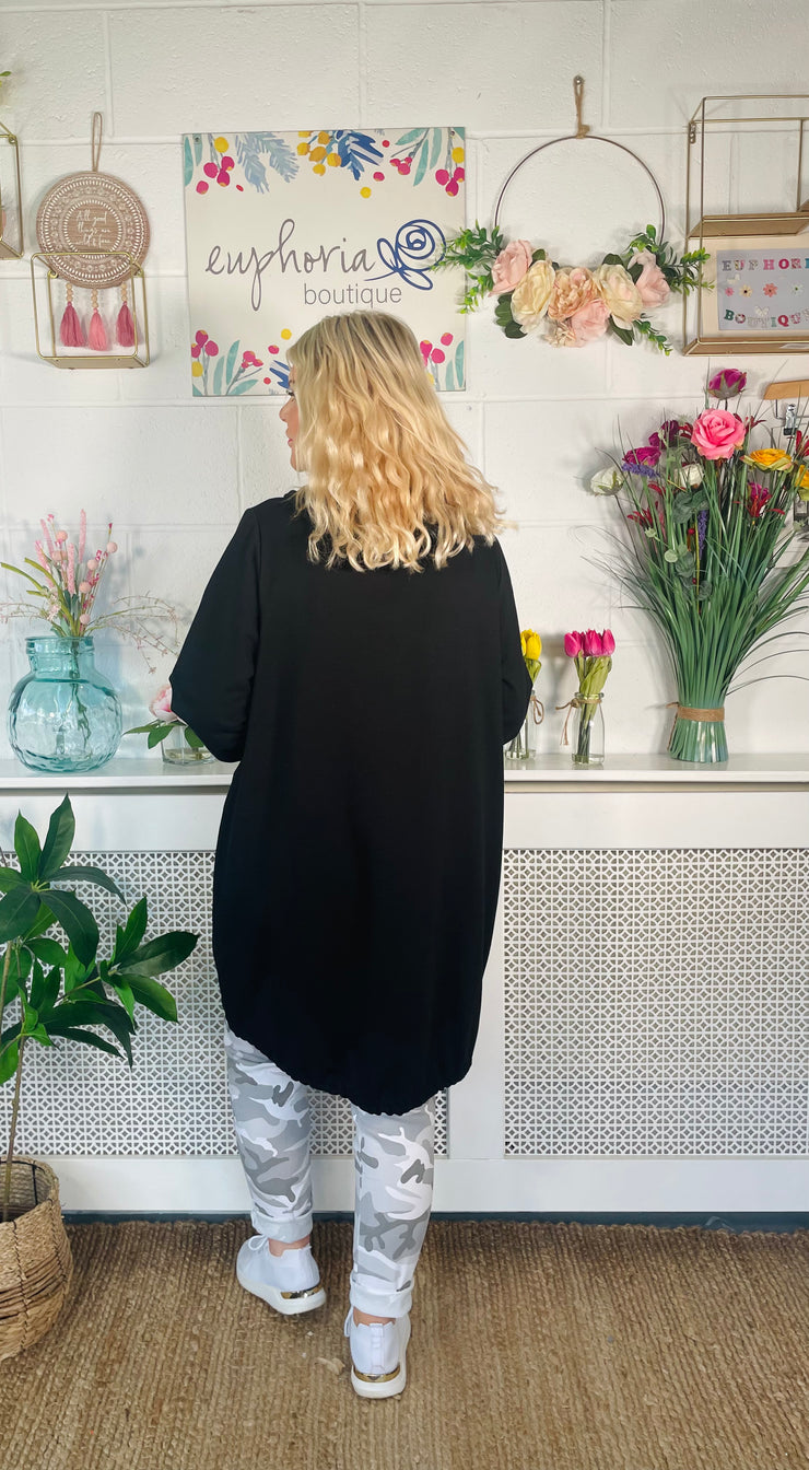 Natural Blend Zip Up Jacket - Black