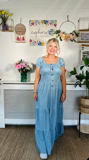 Faith Maxi Dress - Light Denim
