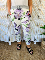 Alice Joggers Fiery Florals - Lilac