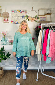 Pandora Crochet Knit - Aqua