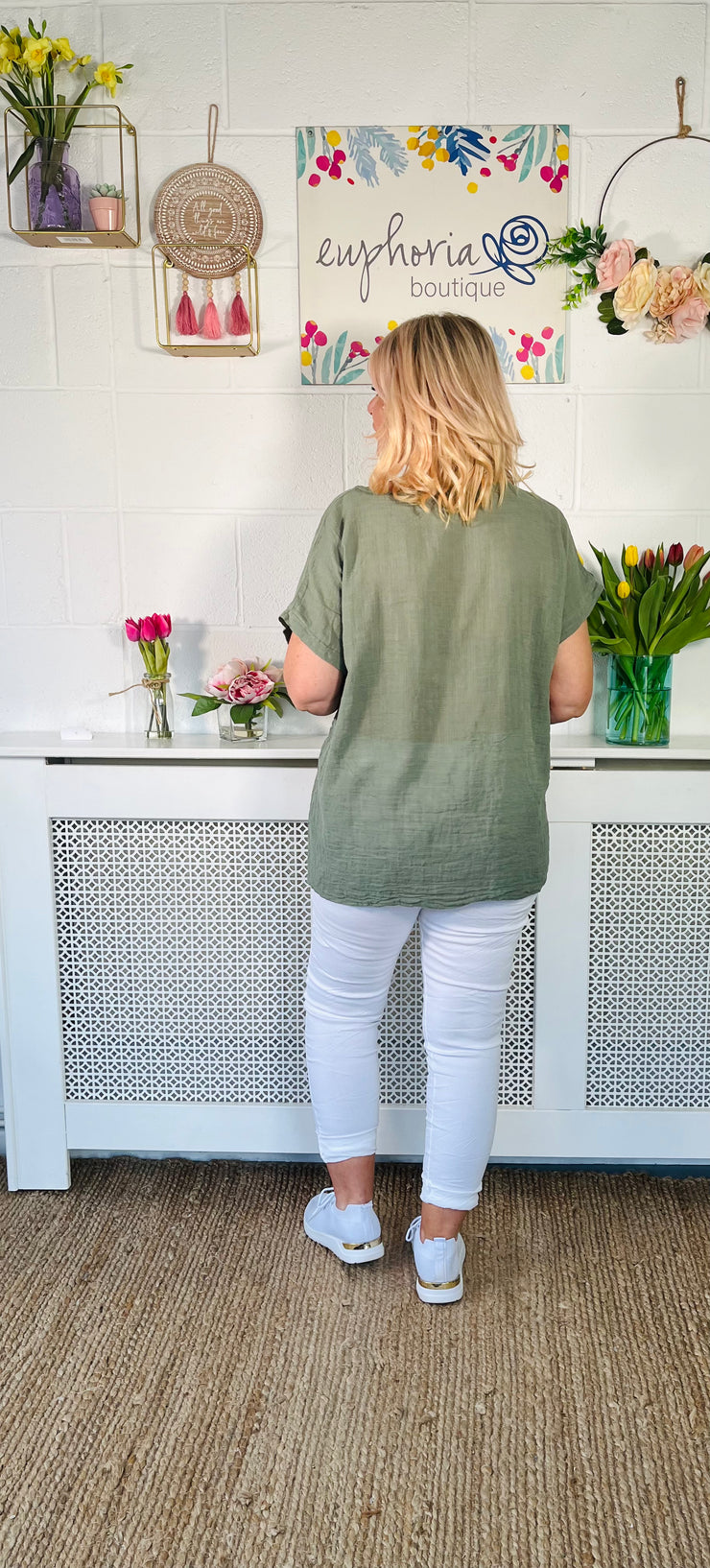 Twilight Skies Cotton Top - Khaki