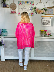 Starry Night Crochet Knit - Hot Pink