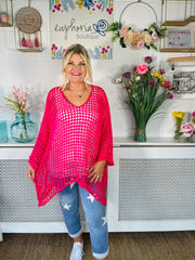 Betty Crochet Over Top - Hot Pink