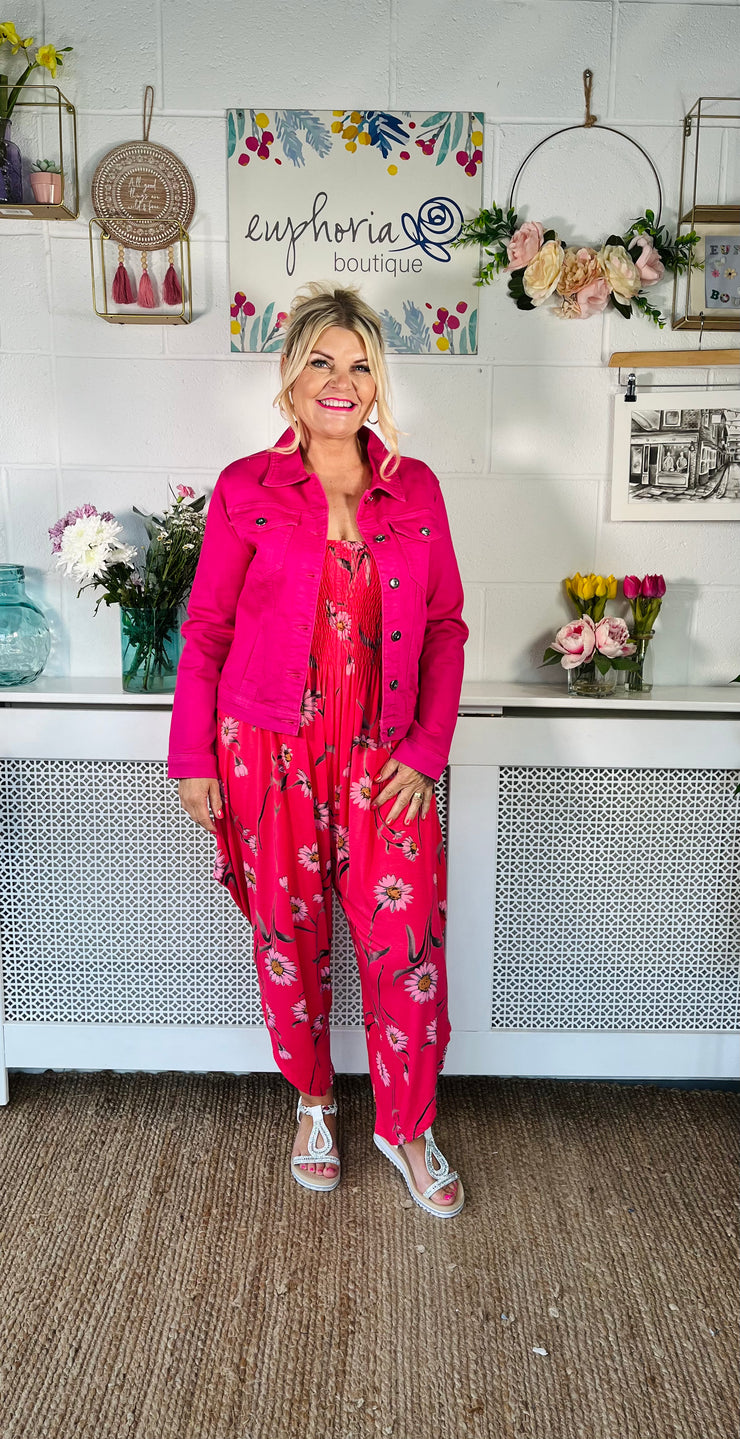 Horizon Denim Style Jacket - Hot Pink