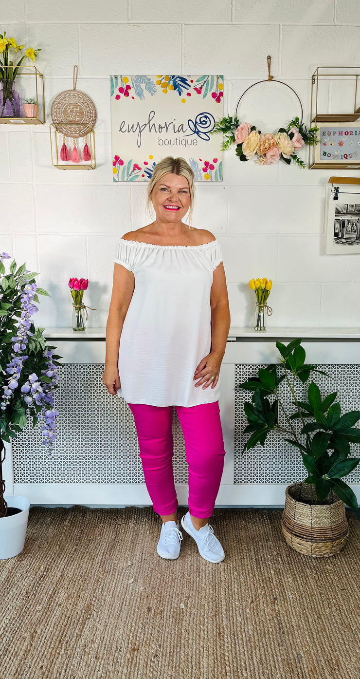 Polly plain magic trousers - Hot Pink