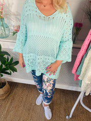 Pandora Crochet Knit - Mint