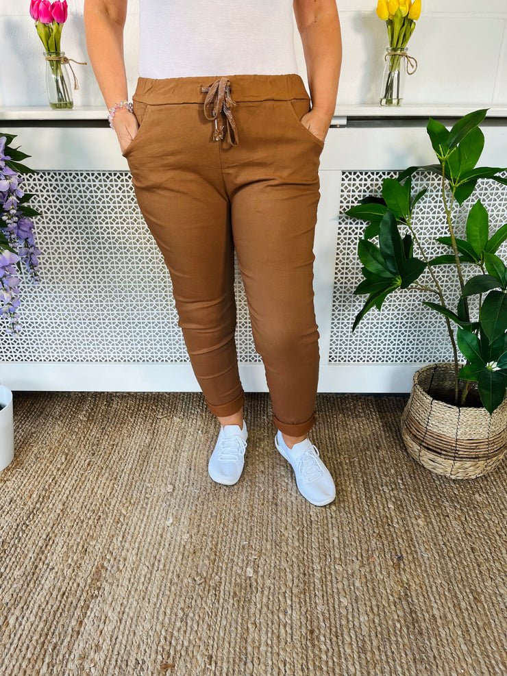 Polly plain magic trousers - Tan
