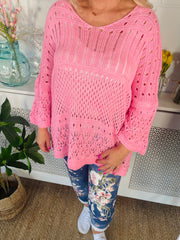 Pandora Crochet Knit - Candy Pink
