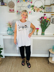 Roaring Love Side Tie Tee - White
