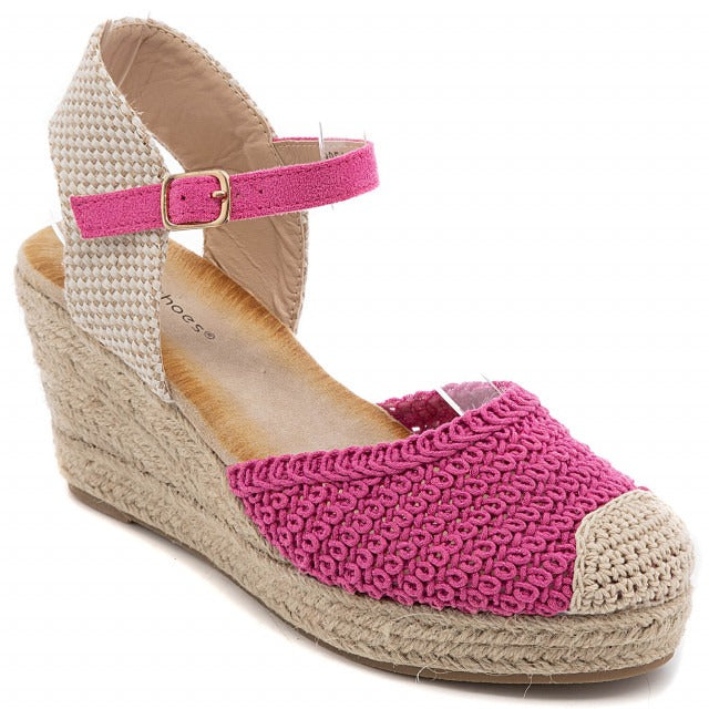 Sunny Step Low Wedge Sandals - Pink