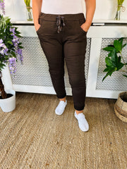 Polly plain magic trousers - Chocolate