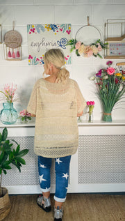 Sparkle Glamour Crochet Knit - Natural