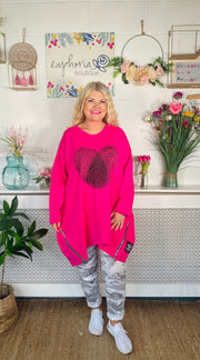 Dante Casual  Cotton Sweater - Hot Pink