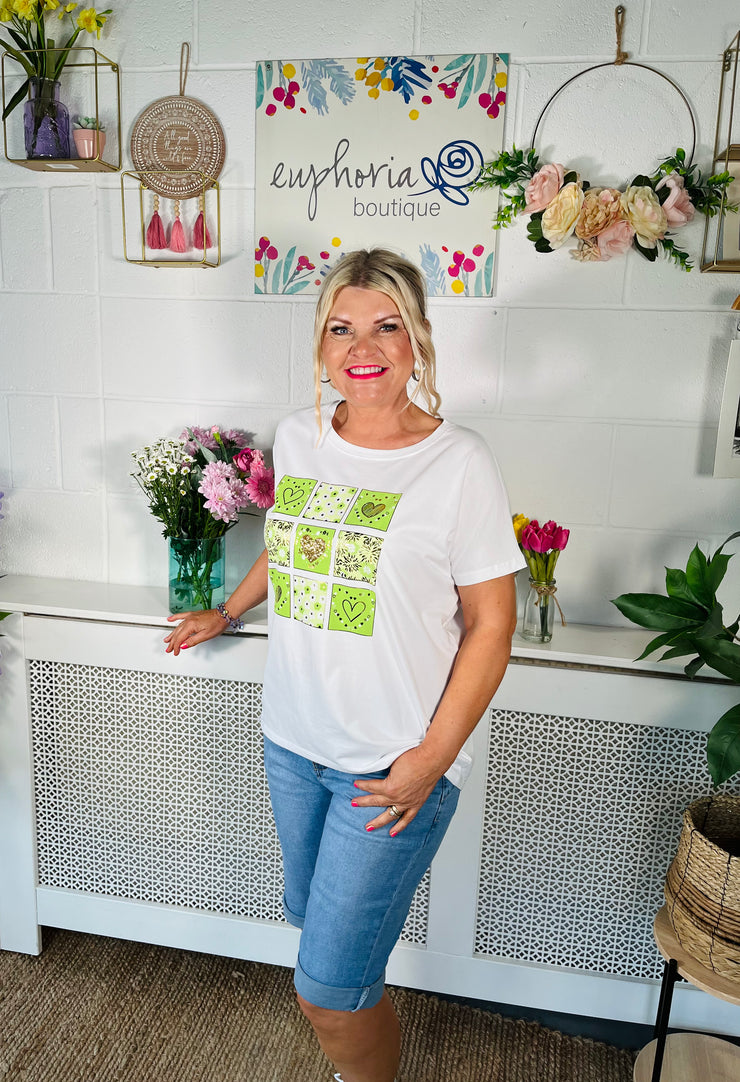 Block Of Love T-Shirt - Lime Green