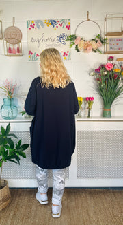 Natural Blend Zip Up Jacket - Navy