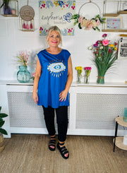 Mesmerizing Glance Tank Top - Cobalt Blue