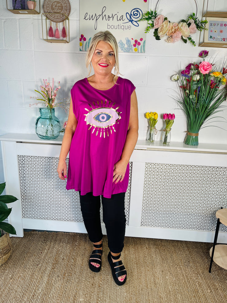 Mesmerizing Glance Tank Top - Plum