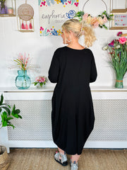 Francesca Jane Cotton Dress - Black