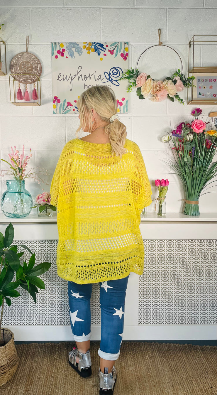 Sparkle Glamour Crochet Knit - Yellow