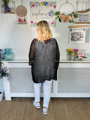 Starry Night Crochet Knit - Black