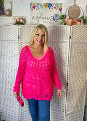 Misty crochet knit - Hot Pink