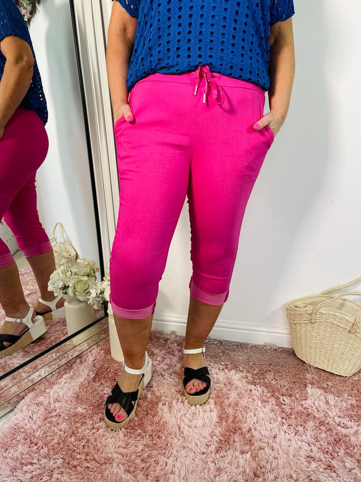 Sunshine cropped magic trousers - Hot Pink