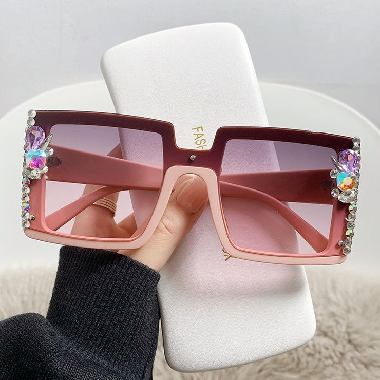 Promenade diamanté sunglasses - Baby Pink