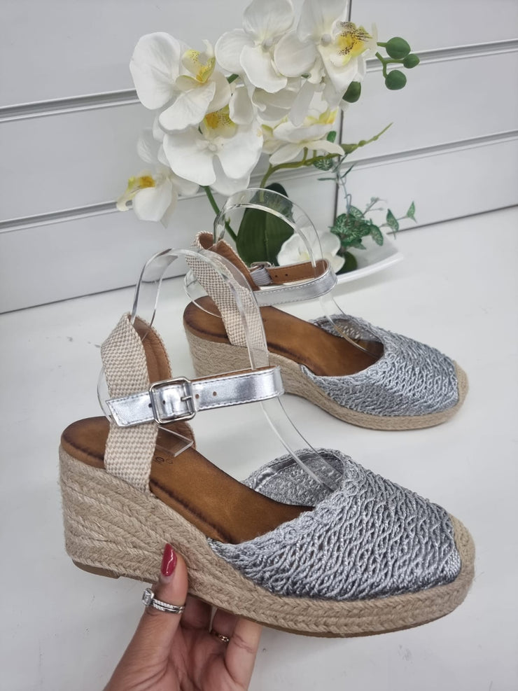 Resort woven wedges - Silver