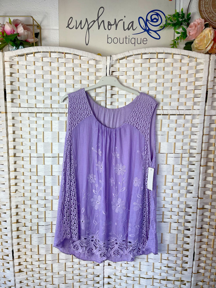 Susanna embroidered sun top