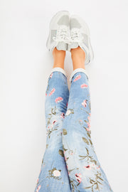 Alice Joggers - Floral Light Wash Joggers