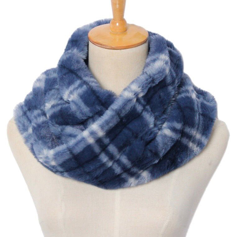 Checkered snood - Blue