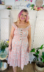 Penny Playful Print Dress - Orange