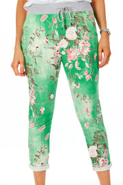 Alice joggers - floral GREEN