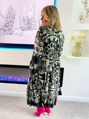Monochromatic winter midi / maxi dress - Charcoal